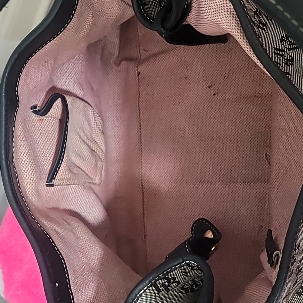 Dooney & Bourke Black Trim Logo Canvas Shoulder Bag - Picture 4 of 8